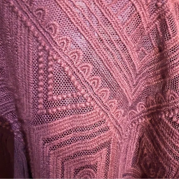 Mossimo Ladies Medium Boho Lace pullover Burgundy Blouse - Picture 11 of 14